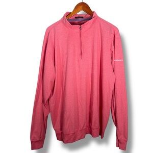 Men's Turtleson Salmon Pink Quarter Zip Long Sleeve Pullover Size XXL